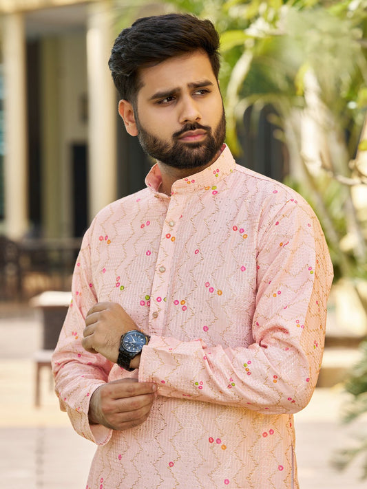 Exclusive Party Wear Rayon Embroidered Printed Men's Kurta Collection