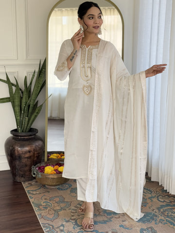Radiate Frace Viscose Chanderi Top & Bottom with a Touch of Jacquard For Women