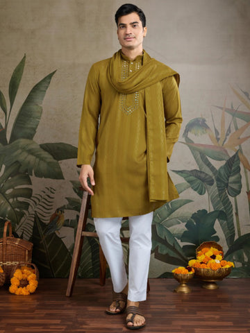 New Exclusive Festival Wear Real Mirror Work Men's Kurta Set Collection
