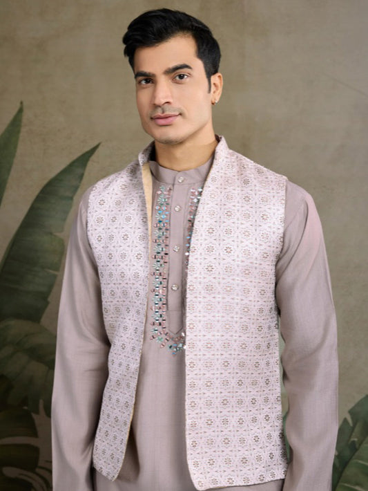 Koti Style Viscose Silk Kurta Set – Elegant Layered Ethnic Wear for Festive & Party Look