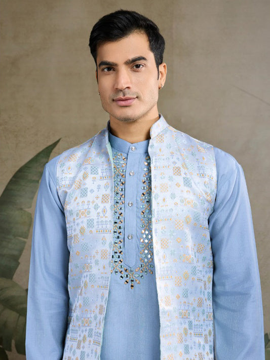 Koti Style Viscose Silk Kurta Set – Elegant Layered Ethnic Wear for Festive & Party Look