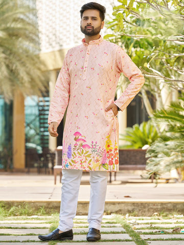 Exclusive Party Wear Rayon Embroidered Printed Men's Kurta Collection