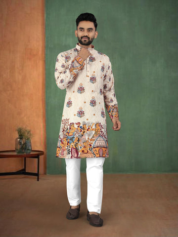 Exclusive Party Wear Rayon Embroidered Printed Men's Kurta Collection