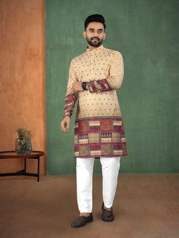 Exclusive Party Wear Rayon Embroidered Printed Men's Kurta Collection