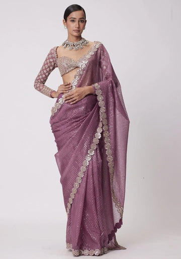 Real Mirror Work Designer Sarees For Wedding