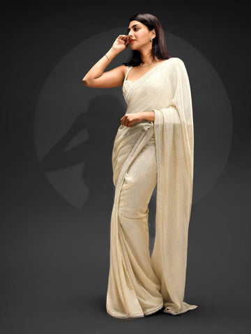 Blockbuster Superhit Bollywood Sequins Embroidery Saree For Women's