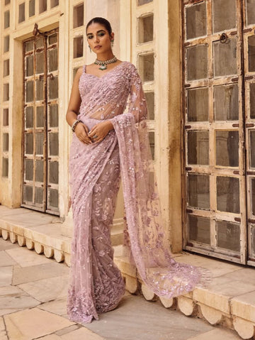 Bollywood Blockbuster Heavy Mono Net  Sequins Embroidery Saree For Women's