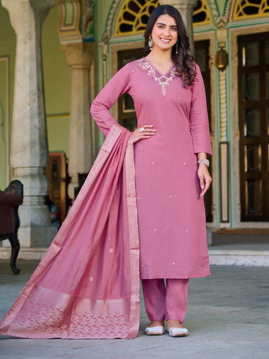 Radiance Roman Silk Kurta Set For Women