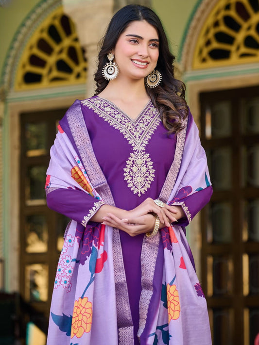 Radiance Heavy Roman Silk Kurta Set For Women