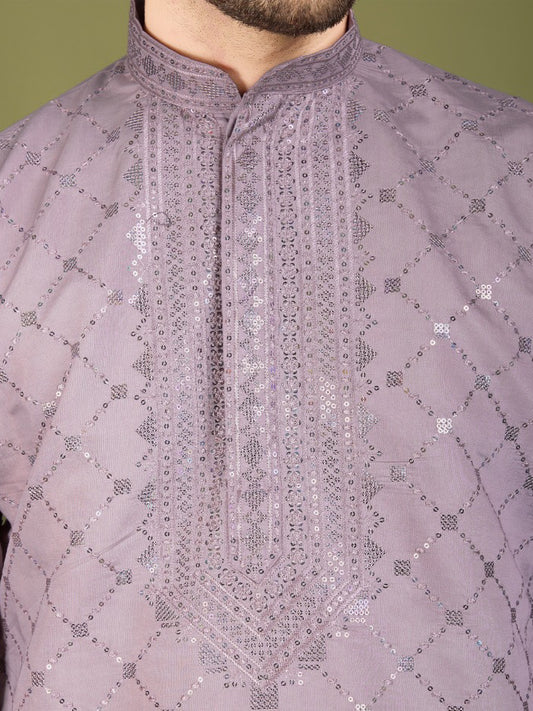 New Exclusive Festival Wear Embroidered Work Men's Kurta Set Dupatta Collection