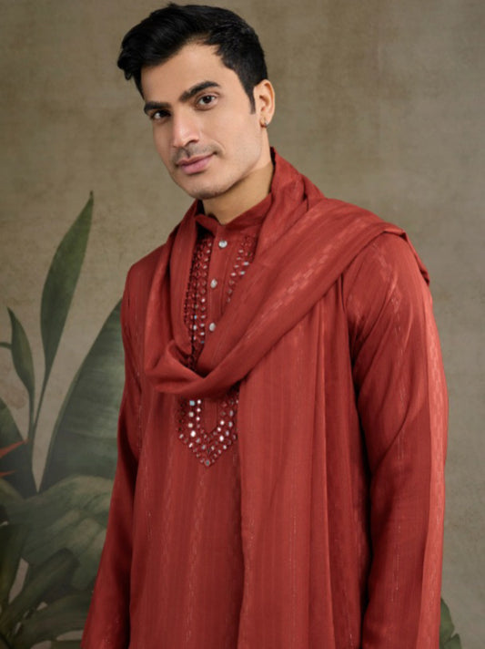 New Exclusive Festival Wear Real Mirror Work Men's Kurta Collection