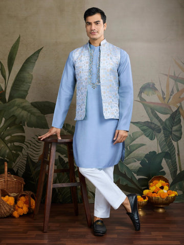 Koti Style Viscose Silk Kurta Set – Elegant Layered Ethnic Wear for Festive & Party Look