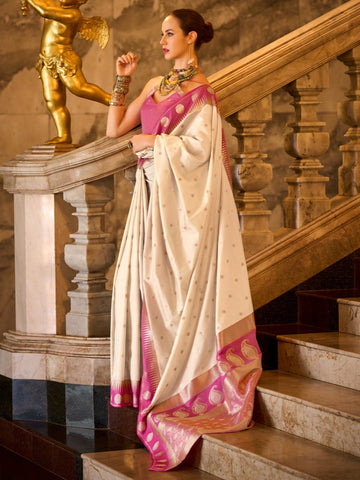 Elegant Grace  Heavy Soft Silk Weaving Saree with Intricate Designer Concept For Wome's