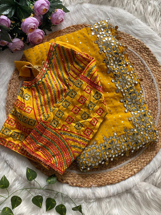 Celebrity Yellow Designer Bollywood Sequin Saree for Women